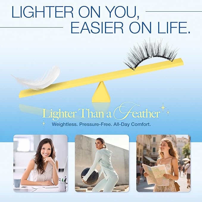 LASHVIEW Magnetic Eyelashes with Applicator Upgrade Soft Magnetic Eyelashes Natural Look Reusable No Glue or Eyeliner Needed Easy to Wear and Remove (RC01)