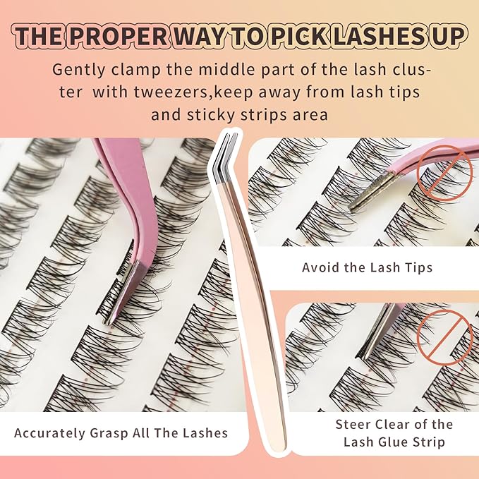 Tecxin-Mix Natural Lash Clusters Kit Extentions Korean Self Adhesive Clusters False Eyelashes Easy Appy,Press On Pre-glued Tech,No Glue,and No Sticky Residue,10-12mm 120 Pcs Gift for Women, Her, Wife