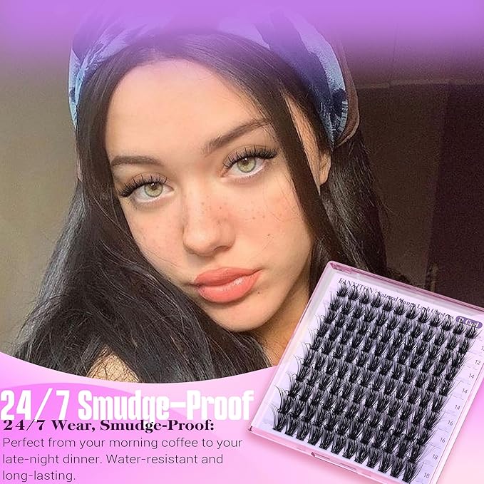 Manga Lash Clusters With Spikes DIY Cluster Eyelash Extensions 10-18mm Soft Thin Band Individual Lashes Natural Wispy Lash Clusters by FANXITON