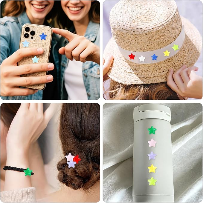 100Pcs Flatback Resin Star Charms Bulk, Cute Kawaii Embellishments for DIY Crafts, Phone Cases, Scrapbooking & Jewelry Making – Mixed Colors (Star)