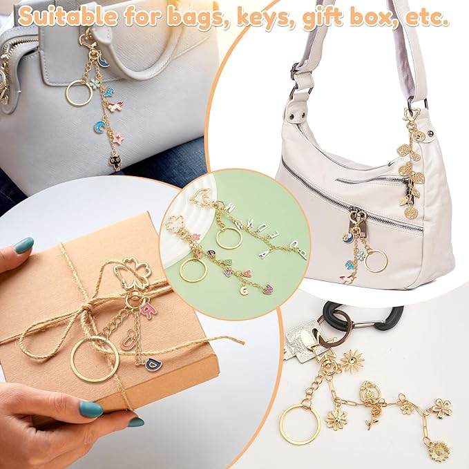 564Pcs DIY Keychain Making Kit with 258 Charms, Including 24 Keychain Clips Hooks 30 Extender Chain 200 Jump Ring Jewelry Plier Jewelry Making Supplies for Custom Key Ring Set Christmas Crafts Gifts