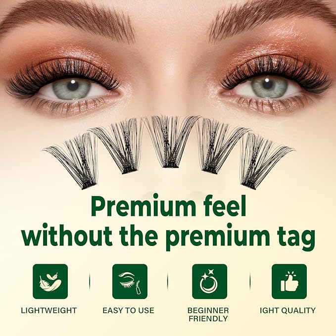 KEYYOU Lash Clusters Kit DIY Lash Extension Kit 280pcs Soft Lash Clusters 60D+80D D Curl Easy to Apply with Bond and Seal Applicator Remover Eyelash Extension Kit at Home(RMkit-60D80D-D-10-18mix)