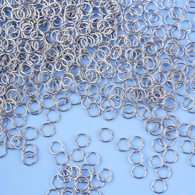6mm Open Jump Rings Jewelry DIY Findings for Choker Necklaces Bracelet Making, Silver, 1000 PCS