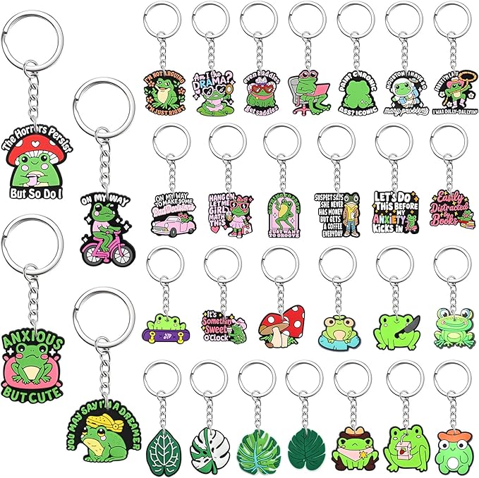 Keychains Bulk DIY Cute Keychain Charms Backpack Charms for Girls Backpack Keychains PVC Key Ring Party gifts