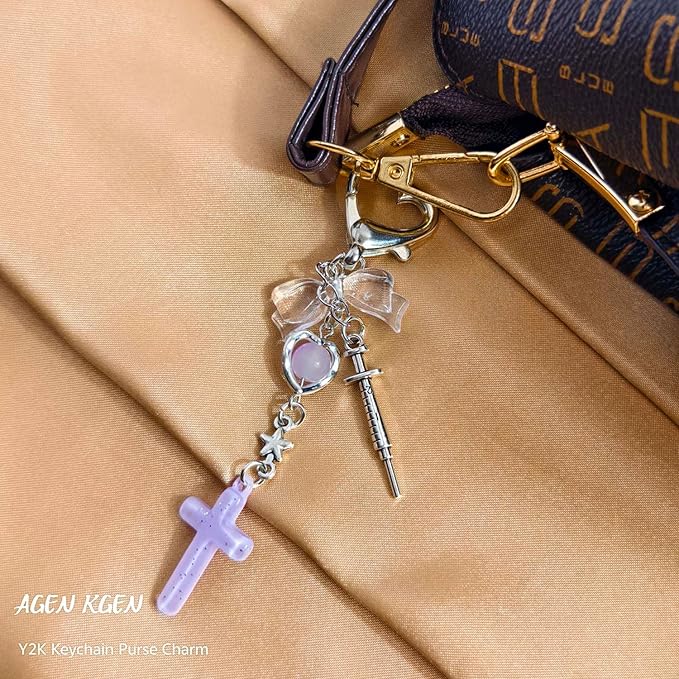 Novelty keychains Aesthetic Y2K Keychain Charms Stylish Keychains Accessories for Women Bag Purse Gifts