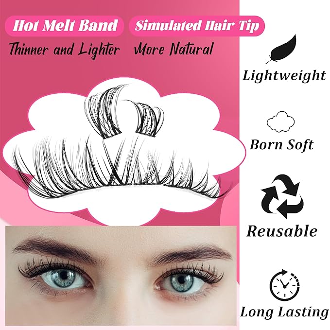 Lash Clusters Lash Spikes Eyelash Clusters Mixed Lengths 8-16mm C/D Lashes DIY Spiky Lash Extension Mega Cluster Eyelash Extensions Mink Strips Lashes Thick