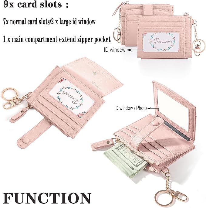 Keychain Wallet Wristlet Small Credit Card Holder Bracelet Key Chain Purse Bangle Tassel Beads Key Rings for Women