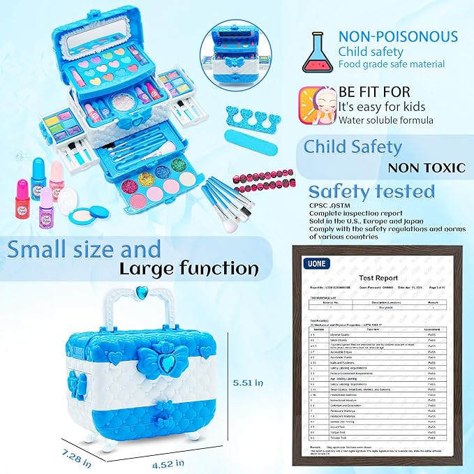 Kids Makeup Sets for Girls - Makeup for Kids 8-12, Maquillaje para Niñas, Play Make Up Kit, Non Toxic Best Toys for Little Girl, Princess Toddler Kid Stuff, Ages 345679 10 Year Old Girl Birthday Gifts