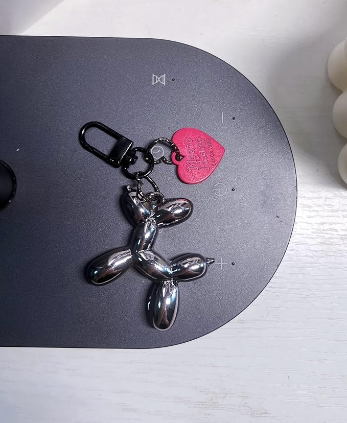 LAEKOU Jelly Balloon Dog Design Keychain for Women, Cute Girls Key Chain, Bag Charms Accessories for Car Purse Backpack