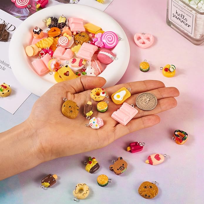 Craftdady Resin Plastic Miniature Food Snack Pendants Charms Ice Drink Juice Pendants Cute Bottle Fruit Keychain Charms Hang Ornament for DIY Craft Earring Bracelet Necklace Jewelry Making