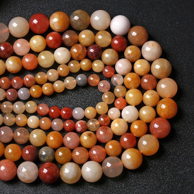 6MM 60PCS Natural Stone Golden Thread Jade Crystal Loose Beads for Jewelry Making DIY Bracelet Necklace 1 Strand 15’’