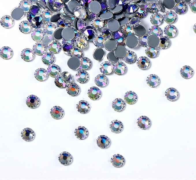 Hot Fix Crystal Flatback Rhinestones Glass Diamantes Gems 2.8mm(10ss 2880pcs, Moonlight)
