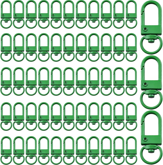 KJML DIY Keychain clip 60pcs Swivel Snap Lobster Claw Keychain Clasps Lanyard Hardware Key Chain Hooks for Bag Charm