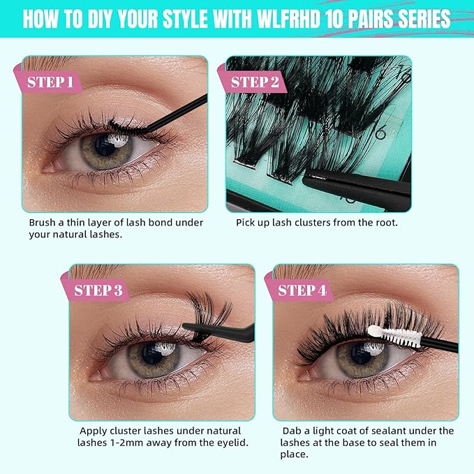 Lash Extension Kit 320Pcs,DIY Individual Lashes Clusters Kit,Lash Bond And Seal,Lash Remover For Eyelashes Extensions,Lash Applicator Tool For False Eyelash Cluster Kit At Home(70D,D-Mix10-16mmKit)