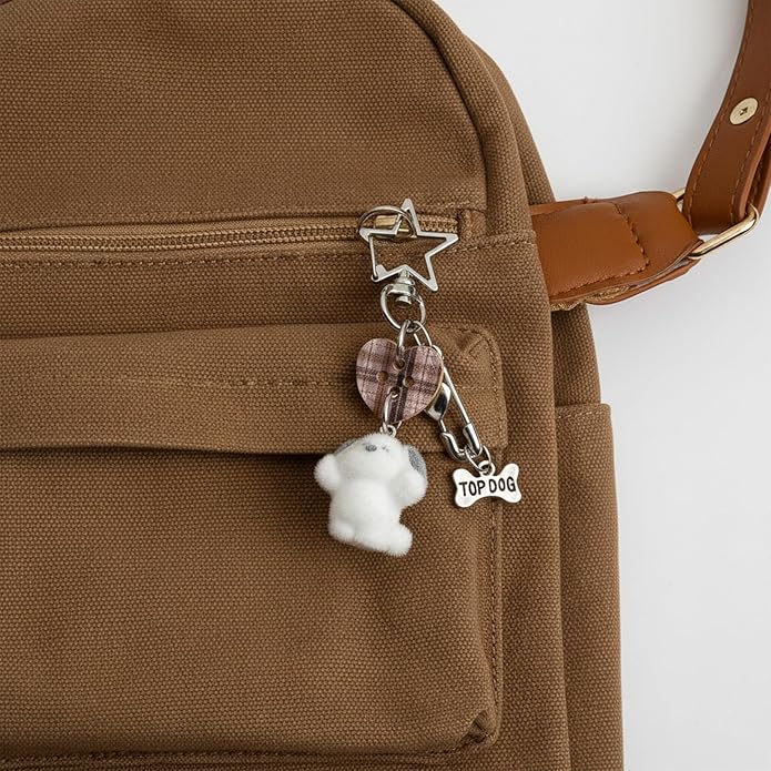 3 Pcs Aesthetic Y2K Keychain Accessories Bunny Dog Cat Keychain Pendant Star bow baseball pendant Bag Charms Backpack Handbag Charms Christmas Gifts