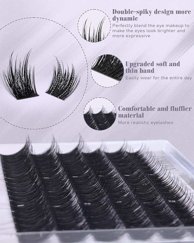 Wispy Lash Clusters Natural Volume Eyelash Clusters 10-16mm Spiky Cluster Eyelash Extensions Faux Mink Lash Extension CC Curly Individual Lashes Soft Thin Band by zanlufly