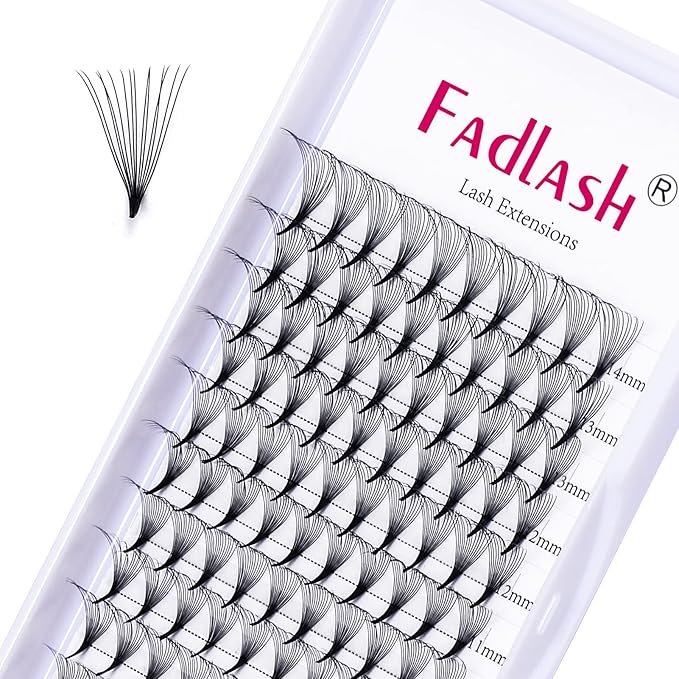 Premade Fans Eyelash Extensions 14D 0.07 C Curl Mixed Tray Middle Stem Pointed Base Lashes Extension Volume Pro Point (14D-0.07-C, 8-14mm)