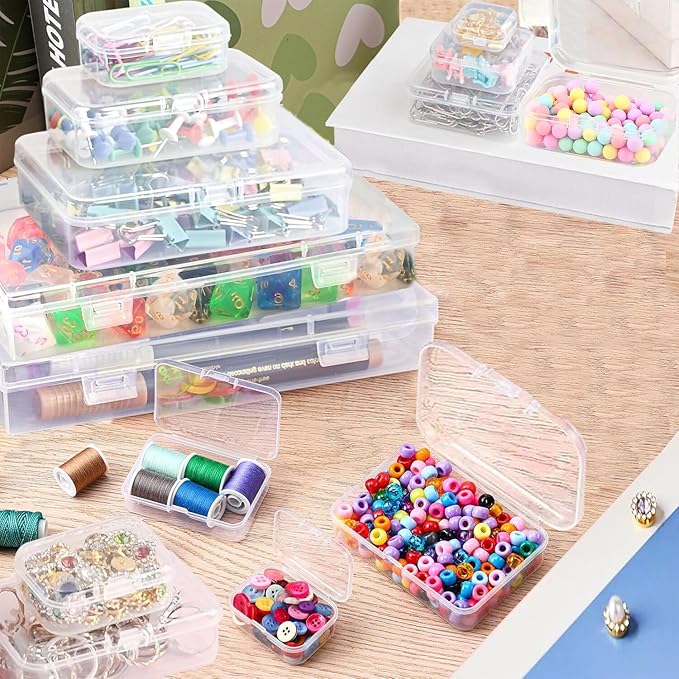 120pcs Bead Storagebead organizer boxes,3-Tier bead organizer boxes and craft storage boxes,Bead storage Stackable portable box,DIY Jewelry Craft Nails, Bracelets, Jewelry, (120pcs 2.09 x 1.57 x 0.8)