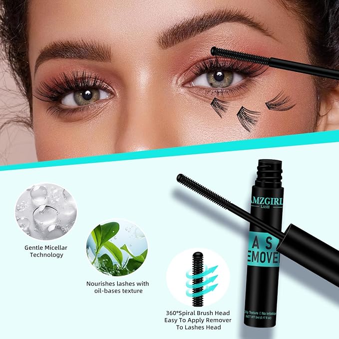 Eyelash Extension Remover,Lash Cluster Remover For Lash Extensions,Individual Lashes Remover Non Irritating,Diy Eyelashes Clusters Glue Remover Oil,Eye Cleanser For Removal Diy Lash Extensions（5ml）
