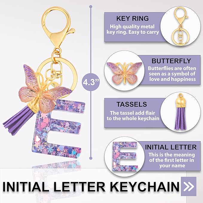 Alphabet Initial Letter Keychain Cute Heart Resin - Letter Keychain for Backpack Charms - Initial Keychains for Women