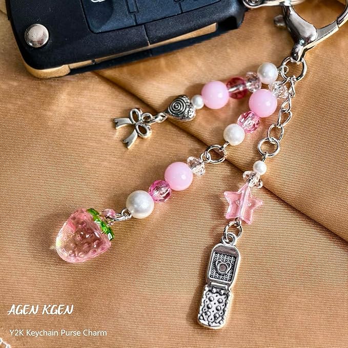 Novelty keychains Aesthetic Y2K Keychain Charms Stylish Keychains Accessories for Women Bag Purse Gifts