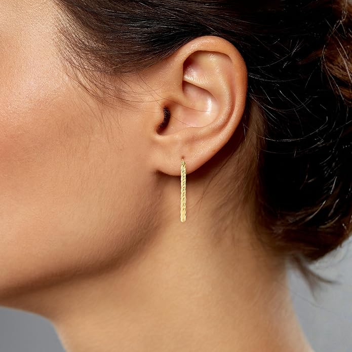 Paperclip Oval Hoops in Real 10K White Gold with a Diamond-Cut Finish | 30mm Length | Real Gold, Stamped for Authenticity