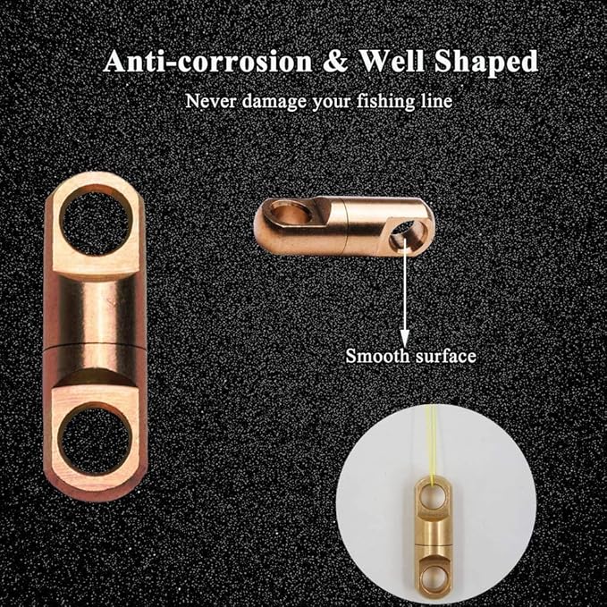 AMYSPORTS High Strength Fishing Bearing Swivels Stainless Fishing Swivel Connectors Copper Barrel Swivels for Saltwater Fishing Freshwater Fishing