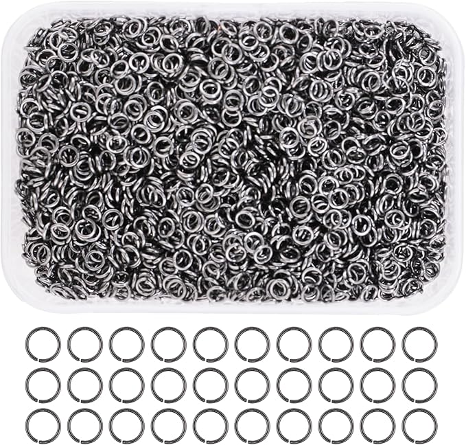 Mandala Crafts Assorted Gunmetal Jump Rings Jewelry Findings Metal O Rings for Jewelry Making Supplies - 5000 3mm Small Open Jump Rings Kit for Necklace Earring