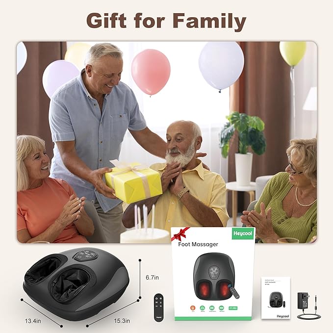 2026 Upgraded Shiatsu Foot Massager with Heat and Compression, FSA Eligible HSA Store Eligible, Remote Control, Foot Massager for Plantar Fasciitis, Neuropathy,Valentine's Day Gifts, Men, Women