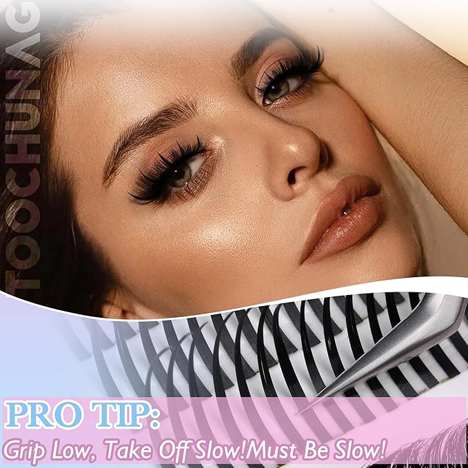 Lash Clusters Kit with Spiky Lashes Clusters 100D Volume Cluster Eyelash Extensions Kit 304pcs 13-21mm Spikes Individual Eyelashes Wispy Salon Look DIY Lash Extension Kit by TOOCHUNAG