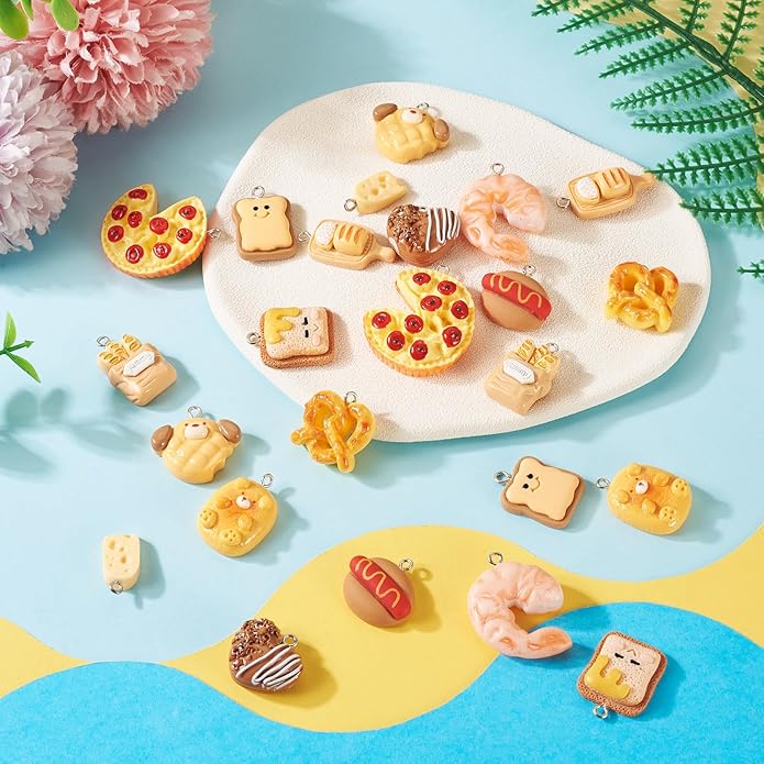 Craftdady Resin Plastic Miniature Food Snack Pendants Charms Ice Drink Juice Pendants Cute Bottle Fruit Keychain Charms Hang Ornament for DIY Craft Earring Bracelet Necklace Jewelry Making