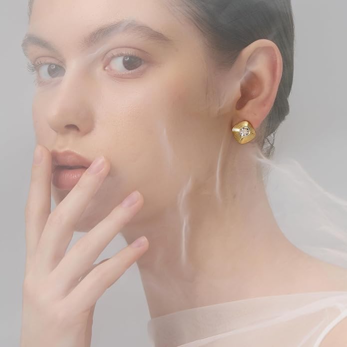 FRUMOS 925 Sterling Silver Huggie Earrings for Women 18K Gold Plated Hoop Earrings for Women Hypoallergenic Small Cubic Zirconia Huggie Earring