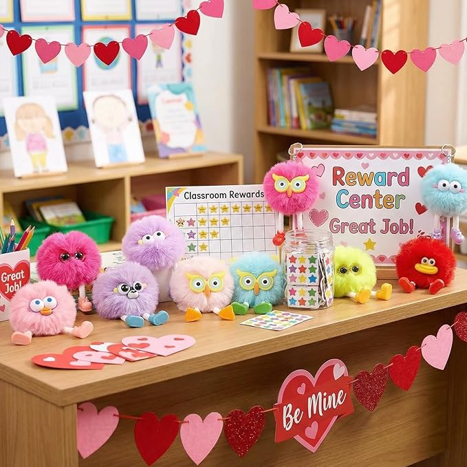 24 PACK Kids Keychains: Cute Key Chains For Classroom Prizes Treasure Box Toys Goodie Bag Pinata Stuffers Birthday Party Favors - Kids Valentines Day Gifts For School Classroom