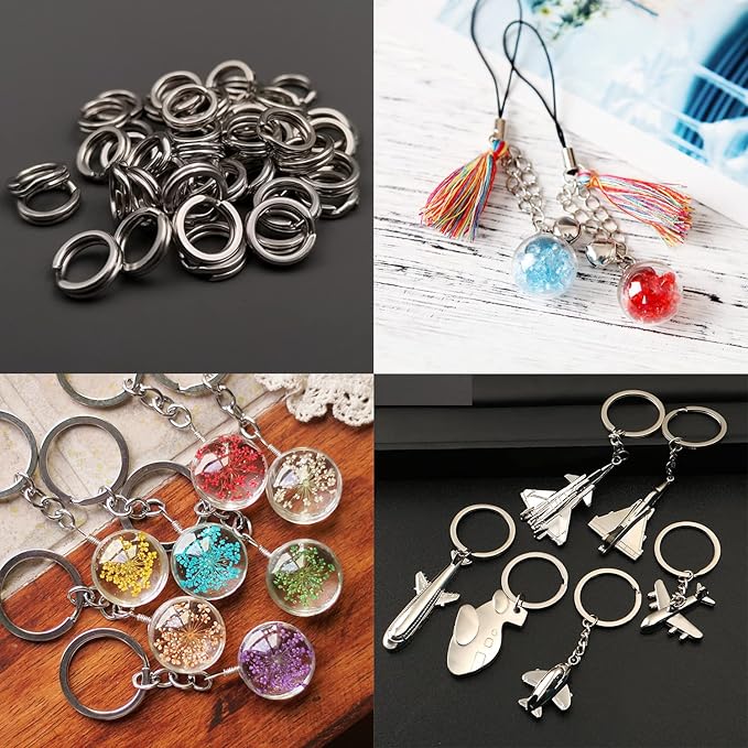 200Pcs 5-9 mm Double Jump Ring for Jewelry Making, Fishing Plier Tool Kit, Stainless Steel Mini Split Ring with Plier, Crafts Double Split Rings Fishing, and Other DIY Crafts