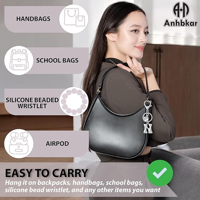 Heart Bubble Letter Keychain for Women, Girls - Cute Keychain with Initial - Alphabet Keychain for Bag Charm, Handbag