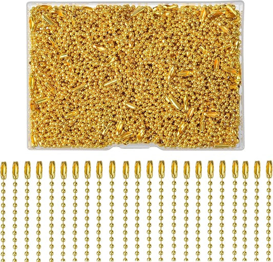 200 Pcs Ball Bead Chain Bulk Keychain 4.7 Inch Metal Dog Tag Small Chains with Connectors for Hanging Decoration