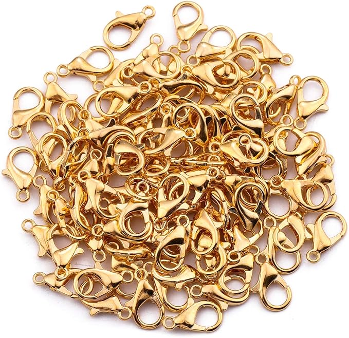 Alloy Lobster Clasps 12x6mm Gold Plated Lobster Claw Clasps for DIY Jewelry Making 150pcs
