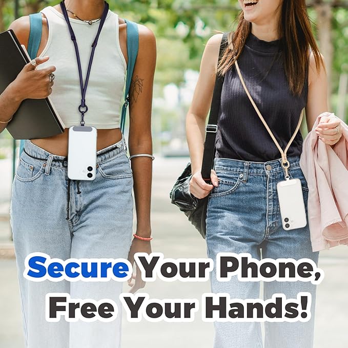 Moyad Crossbody Phone Lanyard, Anti-Theft Cell Phone Strap with 2 Tether Tab for iPhone, Universal Adjustable Neck Holder