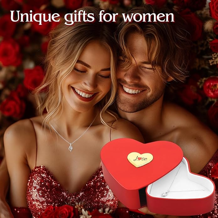 TIOEUSIV Valentines Day Gifts for Her,925 Sterling Silver Necklace for Women, Birthday Gifts for Wife Mom Grandma Girlfriend Sisters