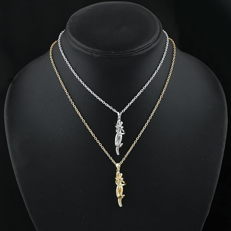 Eternal Hug, Cuddling Couple, Hug Me Couples, Lovers Charm Pendant Necklace, Anniversary, Birthday Women Jewelry, Hypoallergenic Combo Chain 18 inch, Ready to Gift (Pack of 2)