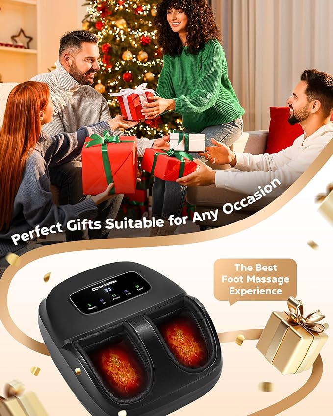 Foot Massager Machine with Heat, Shiatsu Foot Massager with Cordless Remote, 2026 Upgraded Deep Kneading, for Plantar Fasciitis, Neuropathy, Birthday Gifts for Women Mom Men Dad, Up to Foot Size 14
