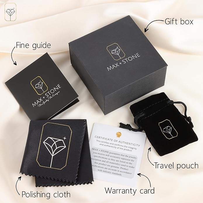 14k Gold Solitaire Round Cubic Zirconia Earrings Studs for Women & Men | Anti Tarnishing CZ Stud Earrings with 14k Gold Butterfly Pushbacks | 4MM-7.5MM by MAX + STONE