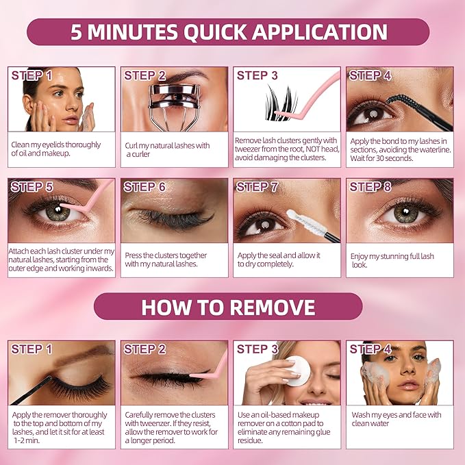 Dramatic Volume Lash Clusters, 0.05mm Thin Band 10-16mm C Curl, Compact Travel Pack, Budget-Friendly for Beginners, FayJoo BOLDEE 11 Lite