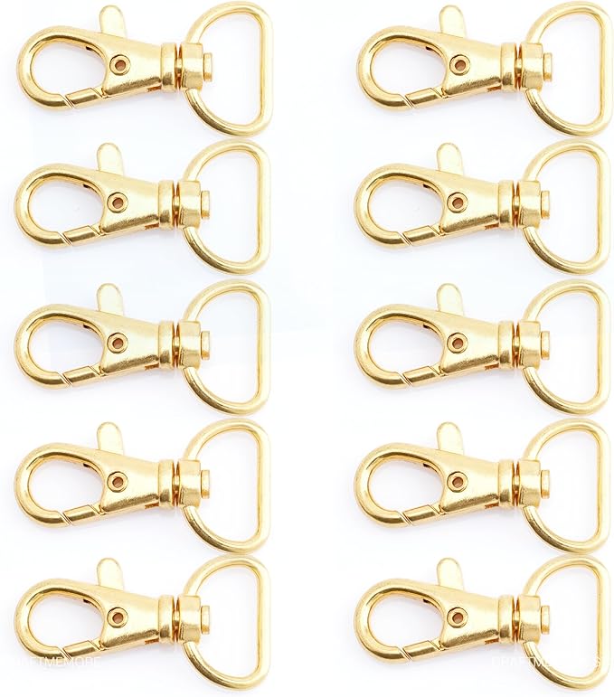 20pcs Swivel Lobster Claw Clasp Trigger Snap Hooks for Purse Making Macrame Lanyard Clip CSPS (5/8 Inch, Gold)