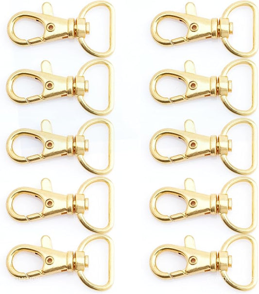 20pcs Swivel Lobster Claw Clasp Trigger Snap Hooks for Purse Making Macrame Lanyard Clip CSPS (5/8 Inch, Gold)