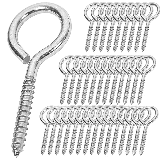 10PCS 2.75 inches Screw Eyes M4 304 Stainless Steel Eye Screws, Heavy Duty Screw, Eye Hooks Screw Eye Bolts Eye Hooks Screw, Indoor & Outdoor Uses (10, M4-2.75inch)