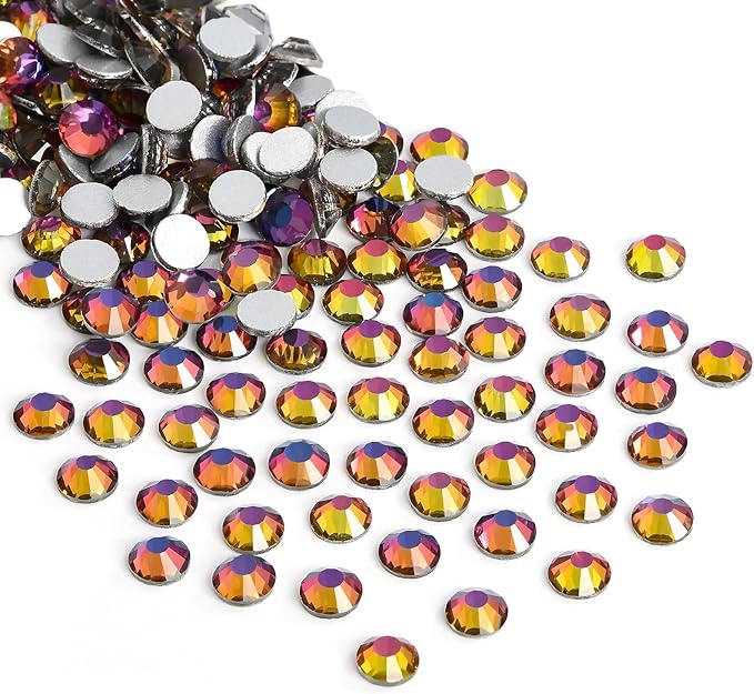 Jollin Glue Fix Crystal Flatback Rhinestones Glass Diamantes Gems for Crafting Nail Art Crafts Decorations Clothes Shoes 3.2mm (ss12 1440pcs, Blue Blaze)