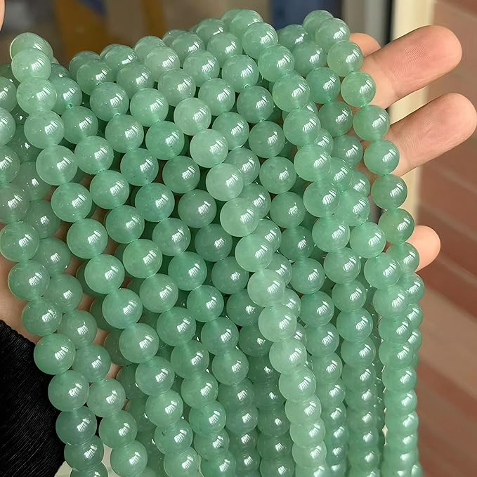 MJDCB Natural Stone Beads Green Aventurine Round Loose Beads for Jewelry Making DIY Bracelet Necklace (10mm)