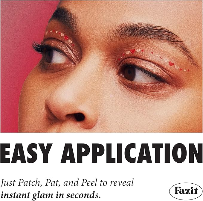 Fazit Makeup Patches - Sweetheart Wing Eyes - Glow Up Make-Up Patches - Cute Glitter Makeup Accessories for Women - Cosmetic Glitter for Face