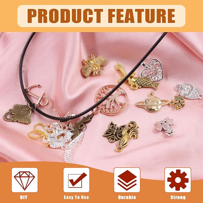 Tanstic 771Pcs 4 Colors Ribbon Ends Fastener Clasps Kit, Bookmark Pinch Crimp Ends with Jump Rings, Lobster Claw Clasps, Chain Extenders, Pendant Charms and Jewelry Pliers for DIY Crafts